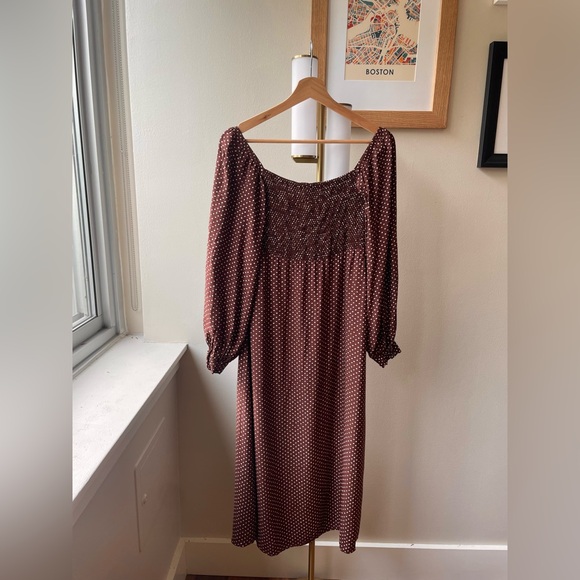 Faithfull the Brand Tangerina Midi Dress Bonnie Dot red/brown - Picture 6 of 6